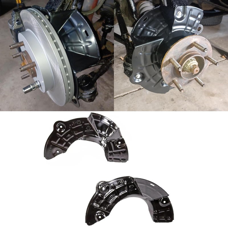 FCBJX Front Brake Dust Shield for Ford F150 1997-2004 F250 1997-1999, Expedition 1997-2002, Lincoln Navigator 1998-2002 4WD Brake Backing Plate Replace F65Z-2K005-AB Left and Right - Image 1